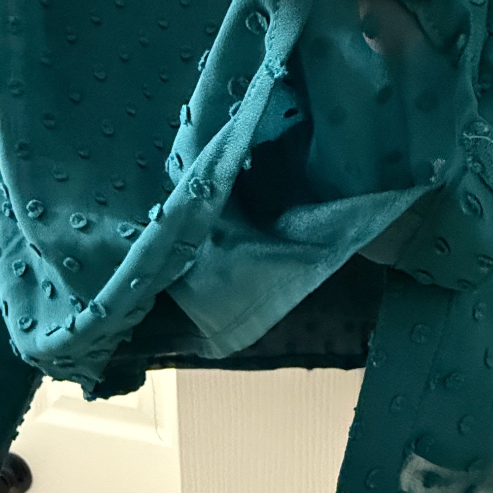 J. Crew Green Ruffle Blouse - Picture 6 of 9